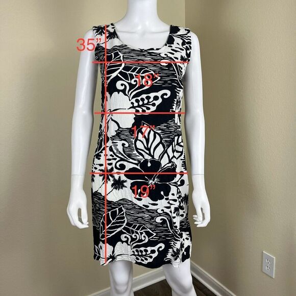 Vintage Jams World Women's Size L Monochromatic Floral Hawaiian Tank Mini Dress - Picture 4 of 13